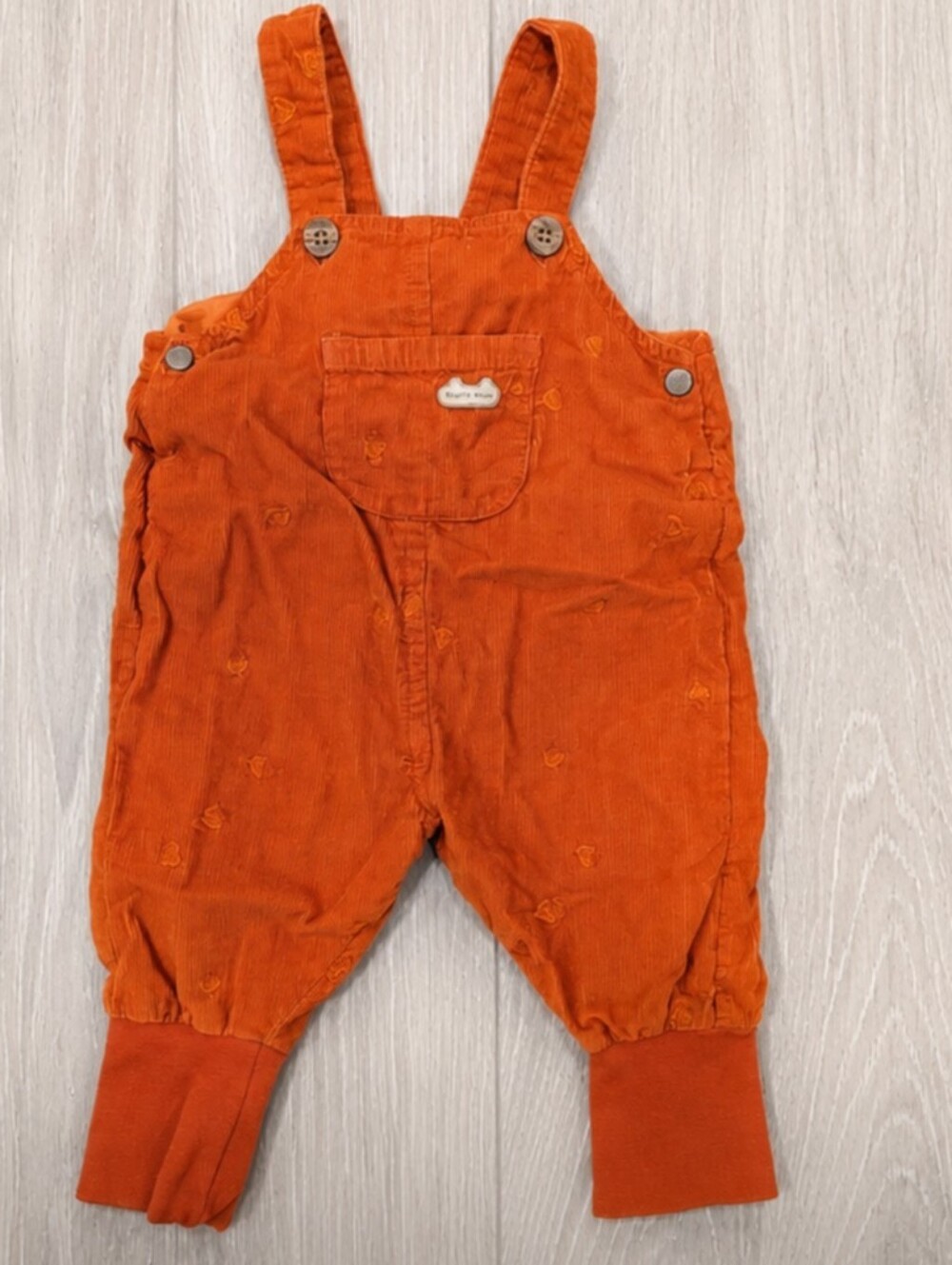 2 For $25 - Souris Mini Orange Corduroy Overalls With Acorn Pattern